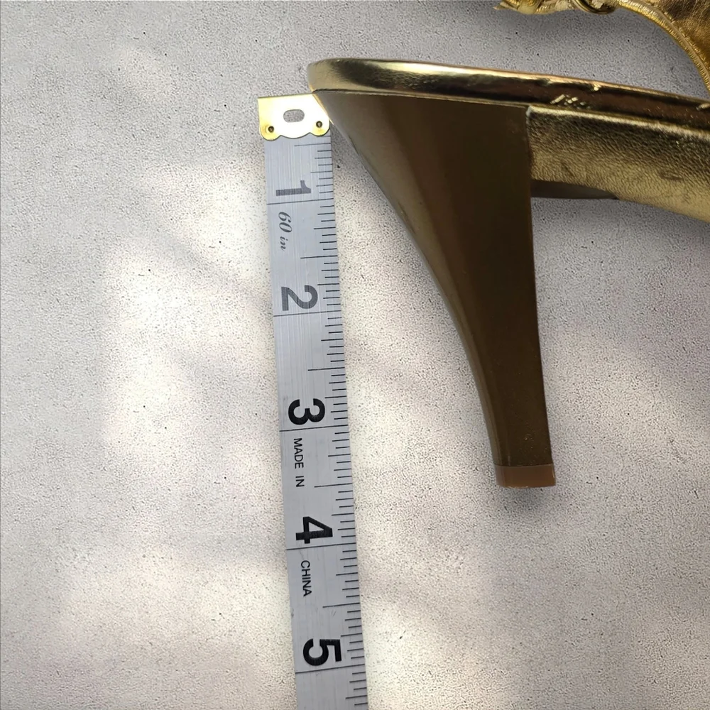 Nine West Gold‎ Metallic Glitter Slingback Heels Size 10